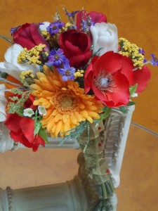 GERBERA DAISY, POPPY AND TULIP BOUQUET